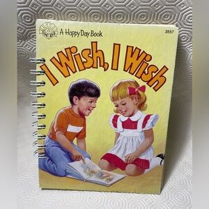 Upcycled A Happy Day Book made into an art book/journal “I Wish, I Wish”